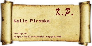 Kello Piroska névjegykártya